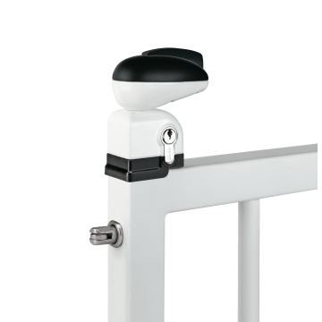 TWIST40-9010 - Serrure pour portillon de piscine sécurité enfant pour profils de 40mm RAL9010.