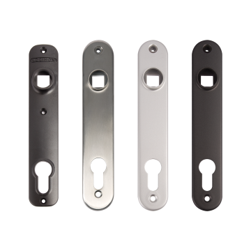 3020-HYB-ALU-SILV - Plaque de propreté pour serrures à encastrer (2 pièces) ARGENT.