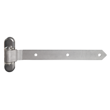 3DW-350-HDG-9005 - Scharnierarm van 180° voor driedimensionale afregeling houten poorten RAL9005.