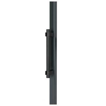 BAR-A-300-60-365-1-9005 - Vaste deurgreep in geanodiseerd aluminium bevestigingsbeugel 60° RAL9005.