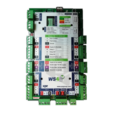 Platine électronique central Web pour 4 portes, 4 lecteurs