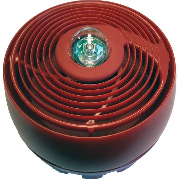 Sirène piézoélectrique avec flash pour usage intérieur (rouge)