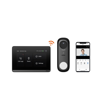 Draadloze videofoonkit opbouw zwart met wifi cloudconnectie