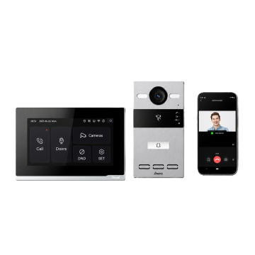 Full IP videofoonkit opbouw grijs met wifi monitor