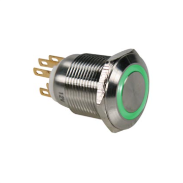 Boutton P NO/NF Encastrer,Led VERT,exté
