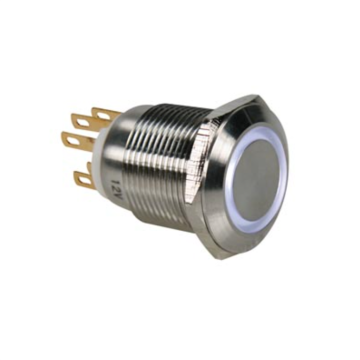 Boutton P NO/NF Encastrer,Led BLANC, INOX
