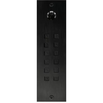 Codeklavier Fasttel zwart, vlakke inbouw, 24 codes, 2 relais met drukknop