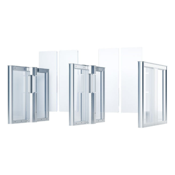 SG-3-R650-1300 : Speedgate rond model H1300mm klapdeurtjes in glas breedte 650mm Rechts model.