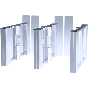 SG-5-L650-1300 : Speedgate vierkant mod H1300mm draaideurtjes in glas breedte 650mm links mod.