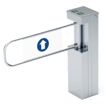 HR1-A : Gemot. draaihek metalen arm swinggate vierkant model enkele passage  booster electromech.