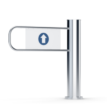 GR1-M : Manueel draaihek metalen arm swinggate rond model enkele passage , mech. metalen arm.