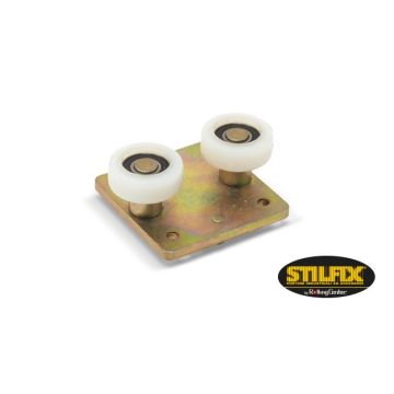 Geleidingsplaat met 2 nylon gelagerde geleidingswielen Ø 40mm.  Rnp40S.