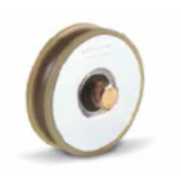 Wiel met V-groef - Ø120 mm - breedte 30 mm - polyurethaan - 2 lagers
