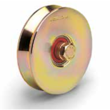 Wiel met V-groef - Ø100 mm - breedte 30 mm - C45 - 2 lagers