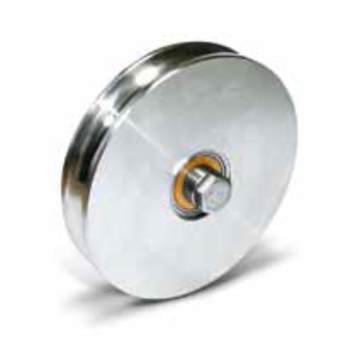 Wiel met O-groef - Ø120 mm - breedte 30 mm - inox - 2 lagers