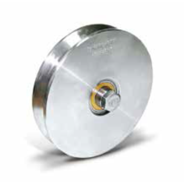 Wiel met V-groef - Ø120 mm - breedte 30 mm - inox - 2 lagers