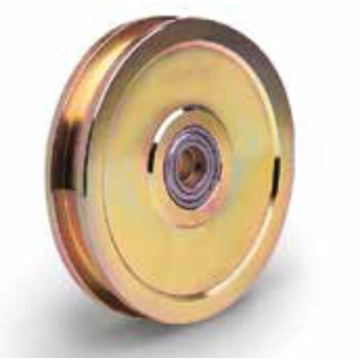 Wiel met U-groef - Ø100 mm - breedte 30 mm - C45 - 2 lagers - met smeernippel