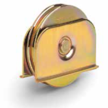 Roue à gorge en U - Ø80 mm - largeur 20 mm - C45 - 1 roulement - avec support externe
