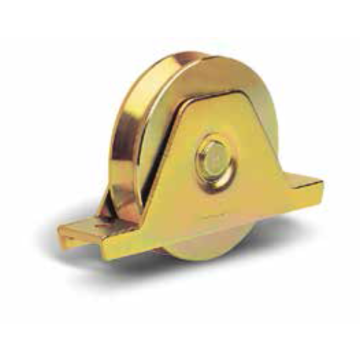 Wiel met V-groef - Ø80 mm - breedte 24 mm - C45 - 2 lagers - met steun