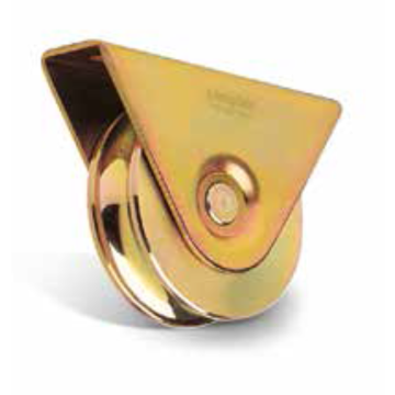 Wiel met O-groef - Ø100 mm - breedte 30 mm - C45 - 2 lagers - met steun