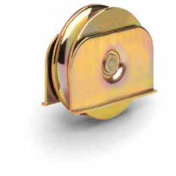 Wiel met O-groef - Ø100 mm - breedte 30 mm - C45 - 2 lagers - met externe steun
