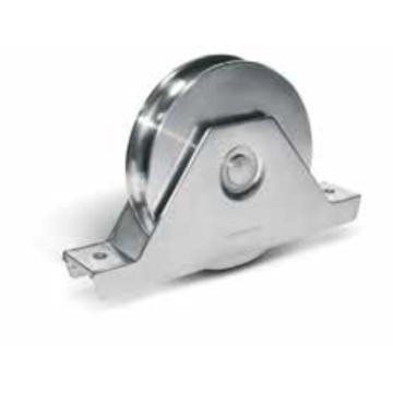 Wiel met O-groef - Ø160 mm - breedte 30 mm - inox - 2 lagers - met steun - met smeernippel
