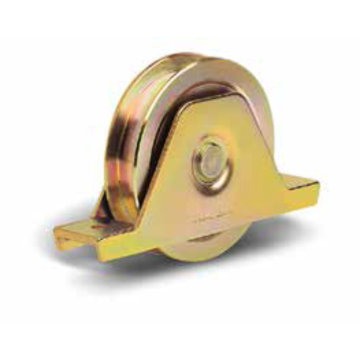 Wiel met U-groef - Ø120 mm - breedte 26 mm - C45 - 2 lagers - met steun