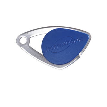 Mifare badge – gegraveerde roestvrijstalen voegen,blauw, per 20