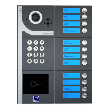 Kit complet pour 100 utilisateurs : 1 interphone vidéo DINA, 12 DK, en saillie, anthracite
