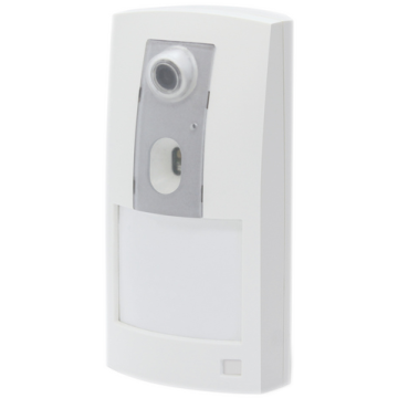 PIR-detector met ingebouwde Wi-Fi-camera voor videoverificatie, inclusief batterij (wit)
