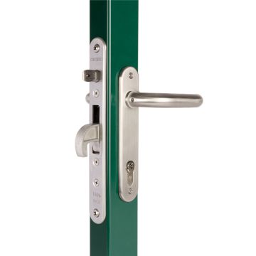 H-METAL - Serrure à encastrer tout inox avec axe de 35mm pour profils de 60mm et plus.