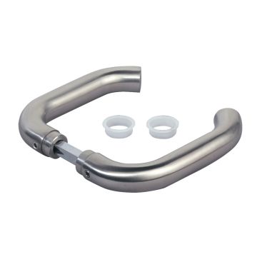 3006I-H - Pair de poignées en acier inoxydable pour serrures à encastrer.