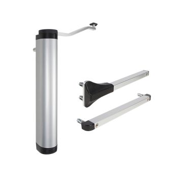 VERTICLOSE-2-SILV - Sterke en all-round hyd. poortsluiter voor 90° en 180° scharnieren, ZILVER.