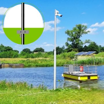 Vaste aluminium cameramast 3 meter boven maaiveld