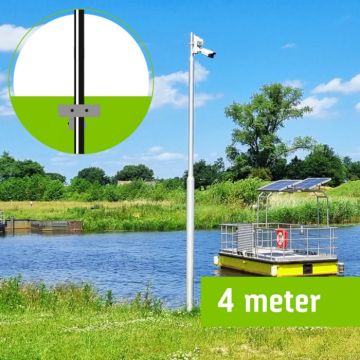 Mât de caméra en alu, conique 114-90-76mm, 4 mètres au-dessus du sol avec trappe d'inspection