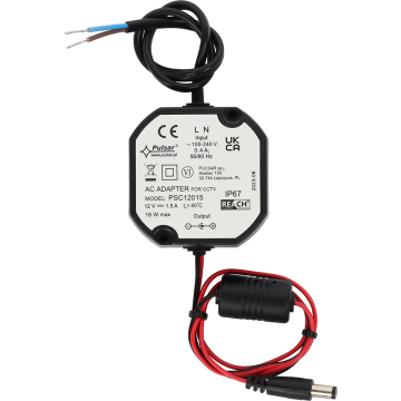 Voeding 12Vdc 1.5A, IP67 behuizing