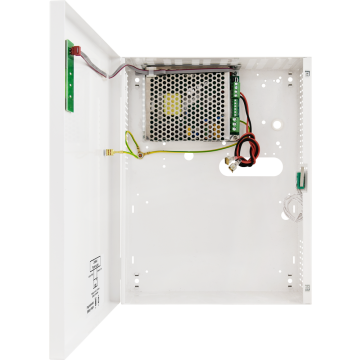 Alim 12Vcc/3A avec chargeur et contacts d'état dans boîtier métallique pour bat 17Ah