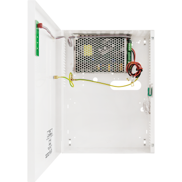 Alim 12Vcc/7A avec chargeur et contacts d'état dans boîtier métallique pour bat 17Ah