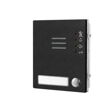 Compleet audiomodule zwarte afwerking met leds en 1 knop