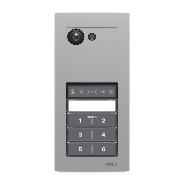 Poste extérieur ERA à 2 fils, couleur argent, avec lecteur NFC et clavier à code