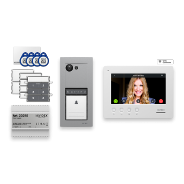Kit vidéophone ERA à 2 fils, couleur argent, avec poste intérieur 6K7 + Wi-Fi