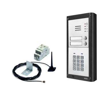 Audiokit GSM 4G opbouw met 2 beldrukkers en codeklavier
