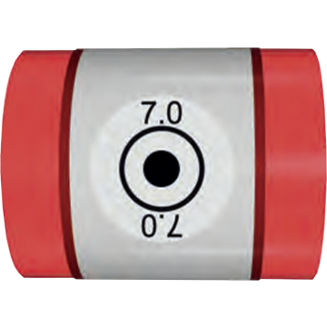 Zelfklevend etiket voor gekalibreerde opening van 6