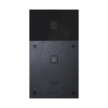 Poste extérieur Fasttel 1 bouton-poussoir noir aluminium sans caméra