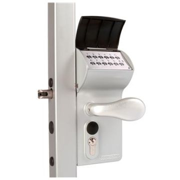 LOKQ30Y2LVCAC-SILV - VALENTINO serrure à code sur batterie pour profils caré de 30 à 50mm ARGENT.