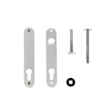 3025-HYB-BLIND-ALU-9005 - Plaque de propreté pour serrure à encastrer RAL9005.
