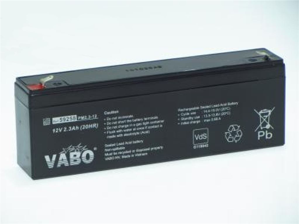 Herlaadbare batt. 2,3Ah /12V