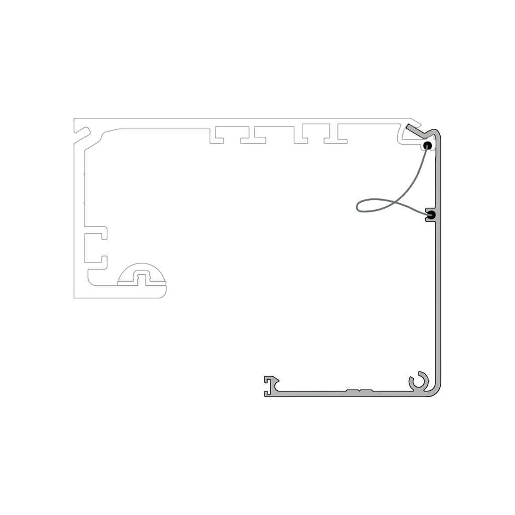 Cover in geanodiseerd Aluminium 3000mm