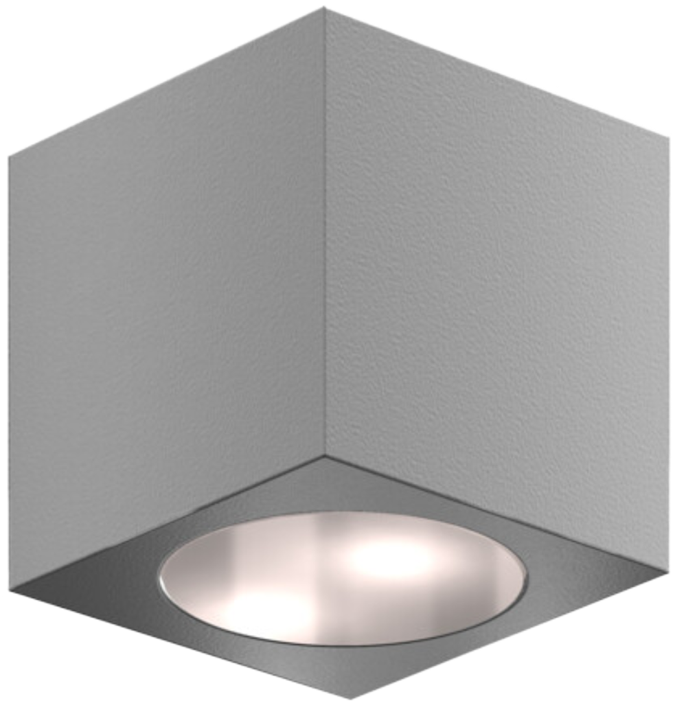 CUBE75-230V-SILV - Éclairage mural architectural cubiques, largeur de 75mm, 230Vac ARGENT.