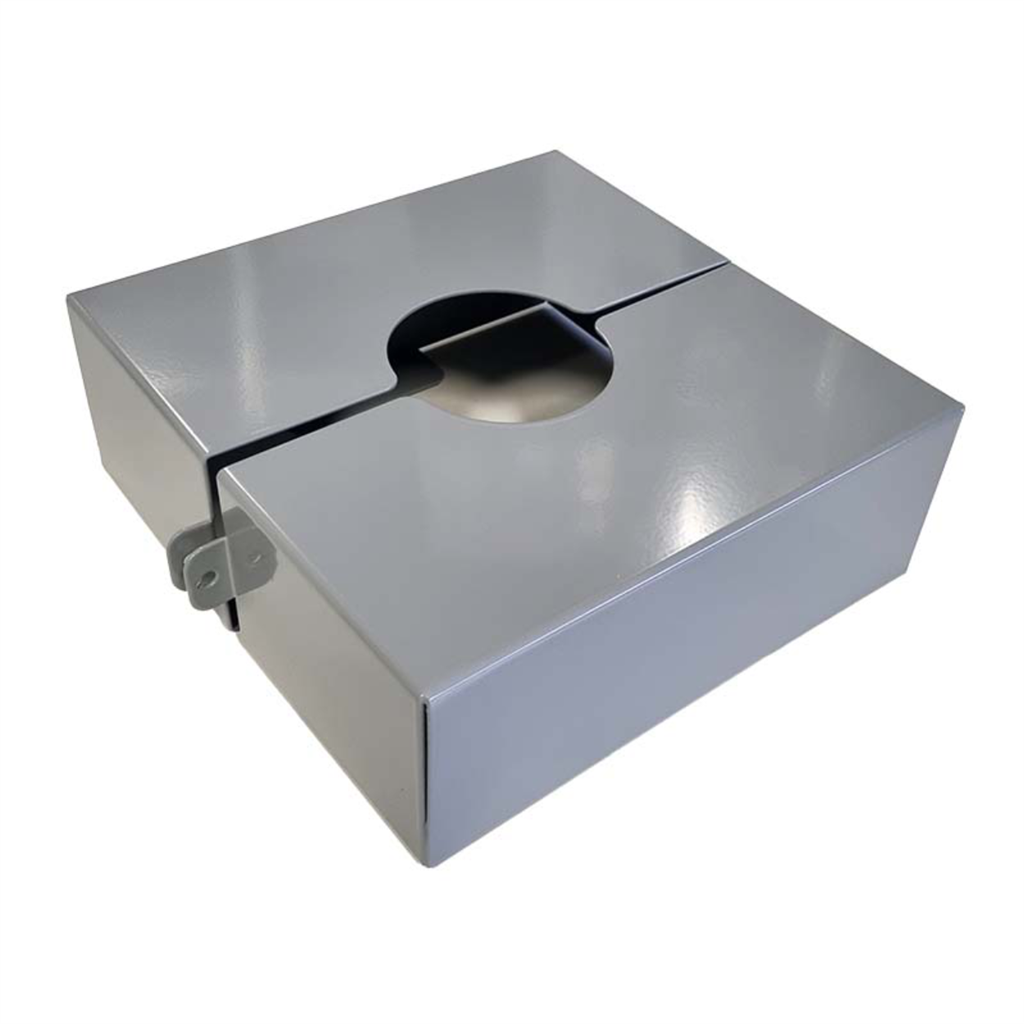 Afsluitbare voet geanodiseerd (vierkante voetplaat 90-120mm) (RAL 9006 - exclusief hangslot).